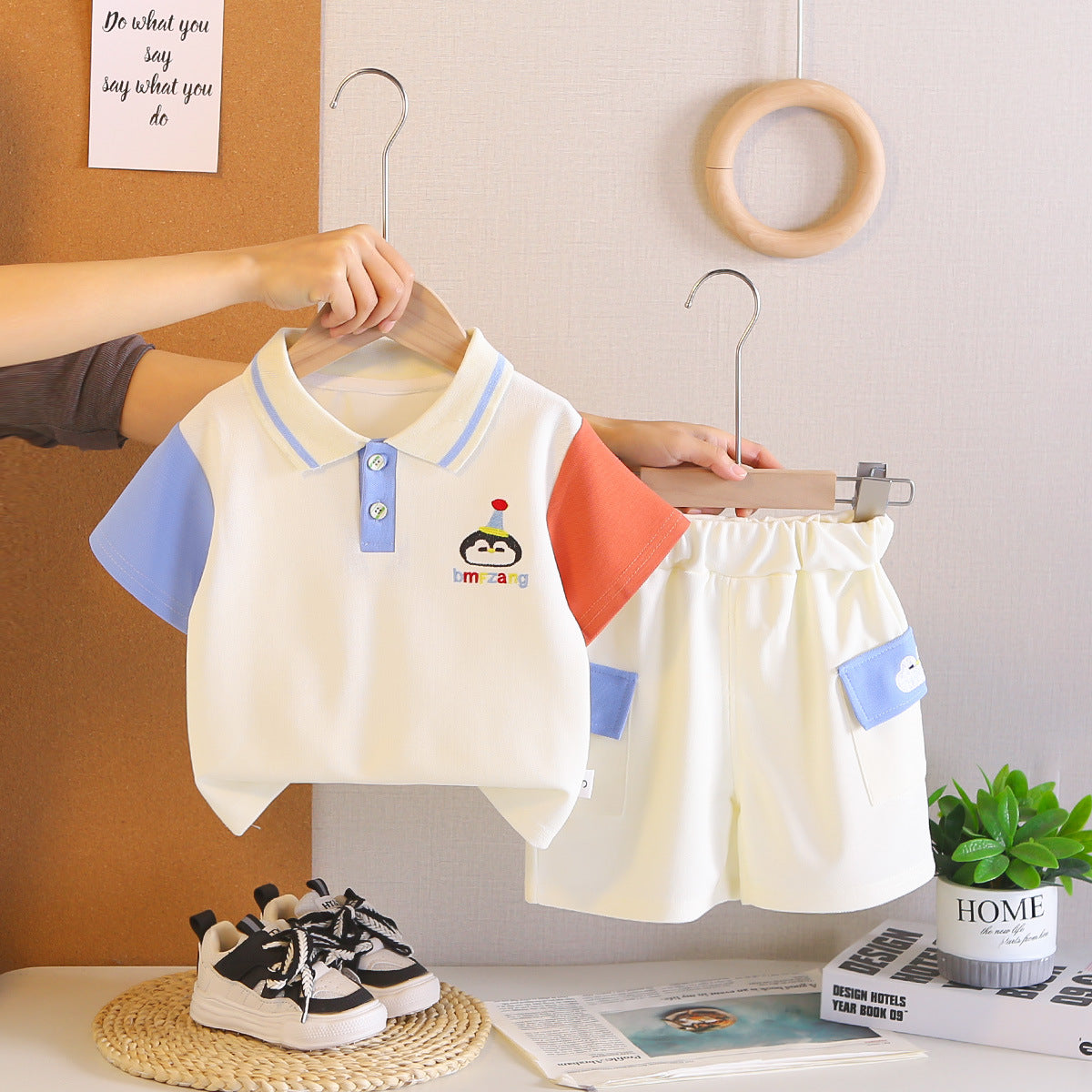 New Style Summer Set for Boys: Polo Shirt, Short Sleeves, and Shorts For 1-5 Years Imported From china