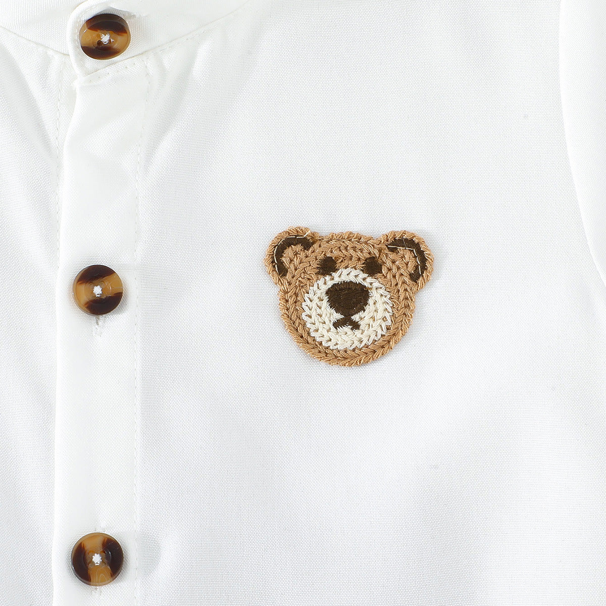 Summer Baby Boy Comfortable Bear Badge White Shirt+Pant For 6-18 Months Imported From China