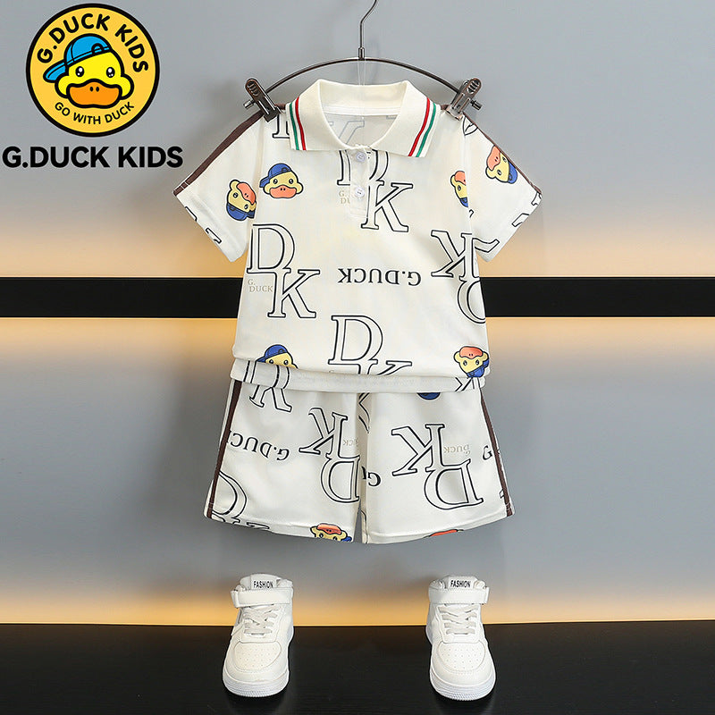 Little Yellow Duck Boys' Summer Outfit T-shirt+Pant For 5-6 Years, Imported From China