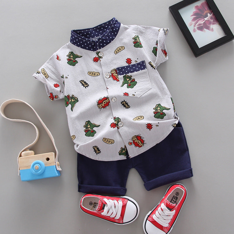 Summer New Boys' Short-Sleeve Set, For 9-12 Months Imported From China