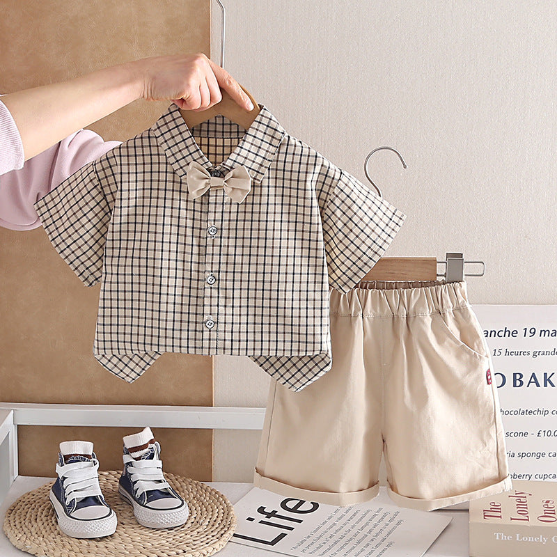 Boys' summer shirt set, short-sleeved two-piece set, for 1-6 years imported from china