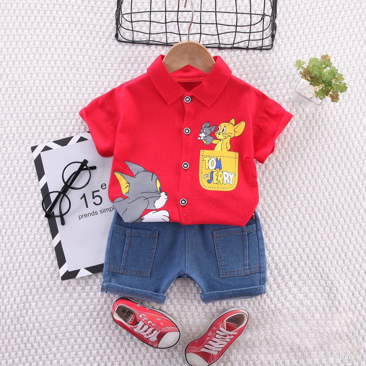New summer short-sleeved clothing set for baby boys for 2 years, imported from china