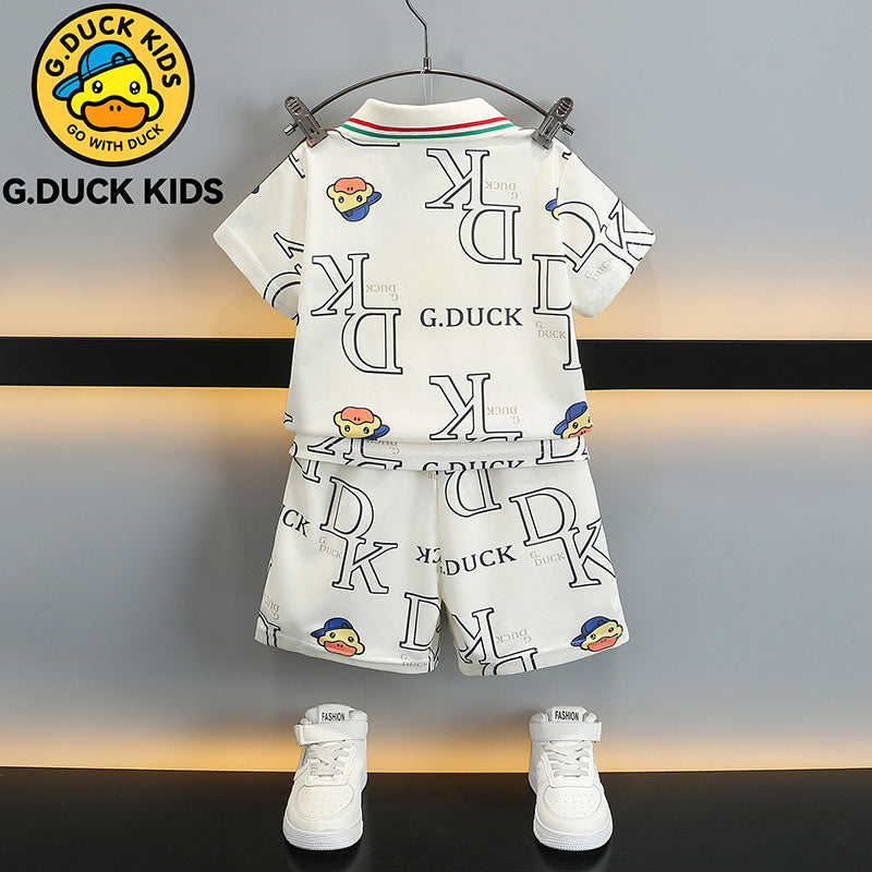 Little Yellow Duck Boys' Summer Outfit T-shirt+Pant For 5-6 Years, Imported From China