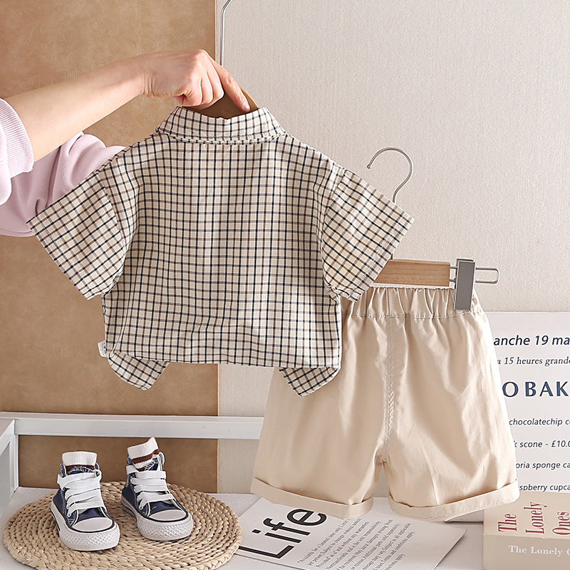 Boys' summer shirt set, short-sleeved two-piece set, for 1-6 years imported from china