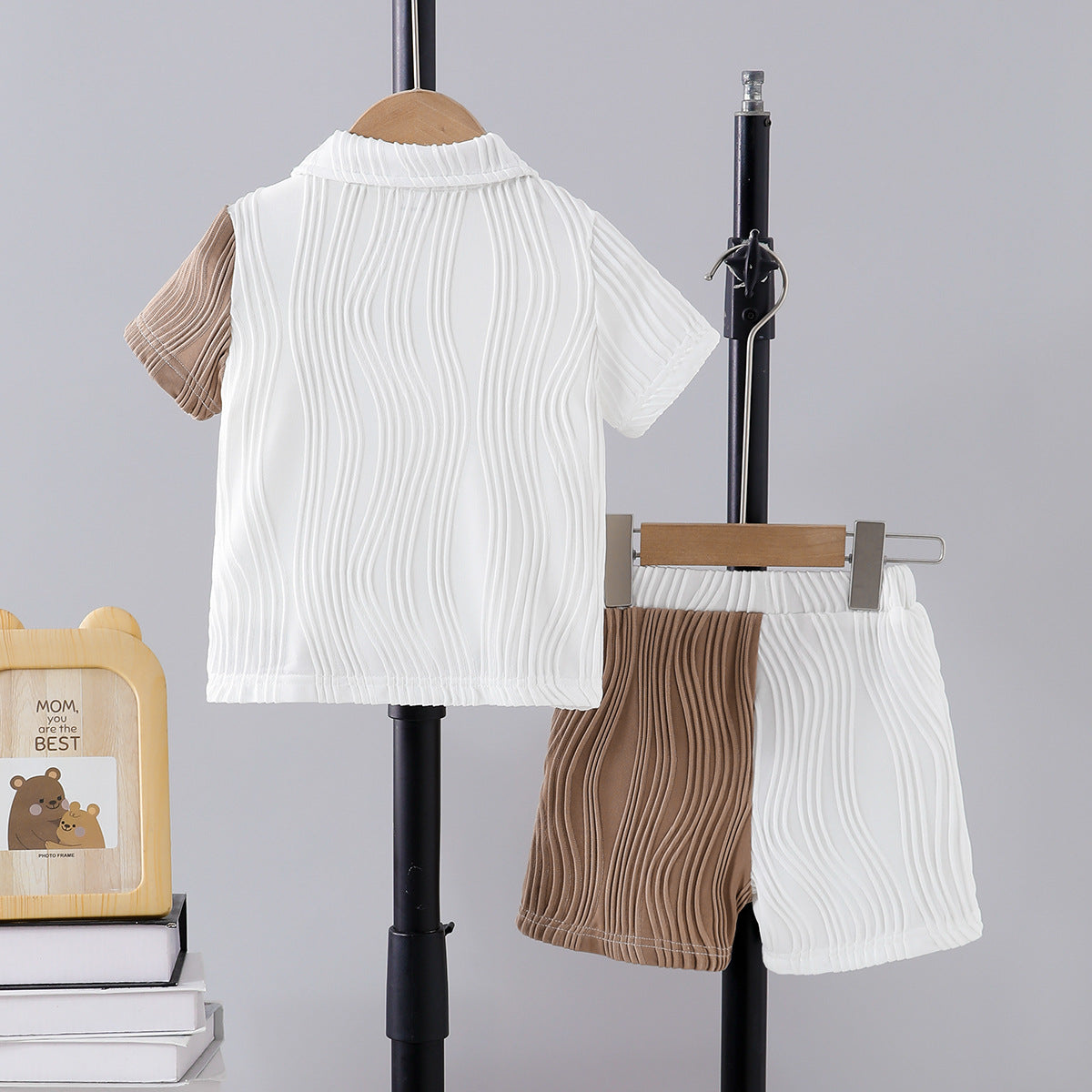 Handsome boys' summer suit, school style children's shirt+pant, for 6-12 months, imported from china