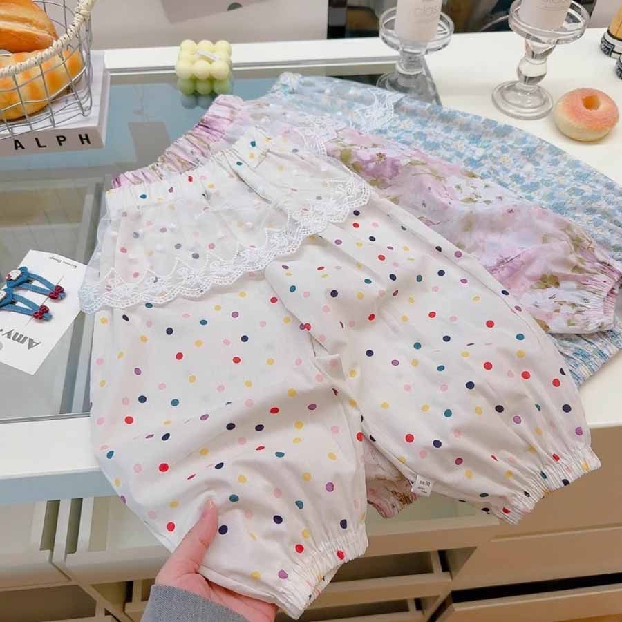 Girls' Summer Pants, Kidsren's Loose, Lightweight, Breathable, Lace Anti-Mosquito Pants, Baby Girl's Thin Casual Pants, 2-8y size, imported from china