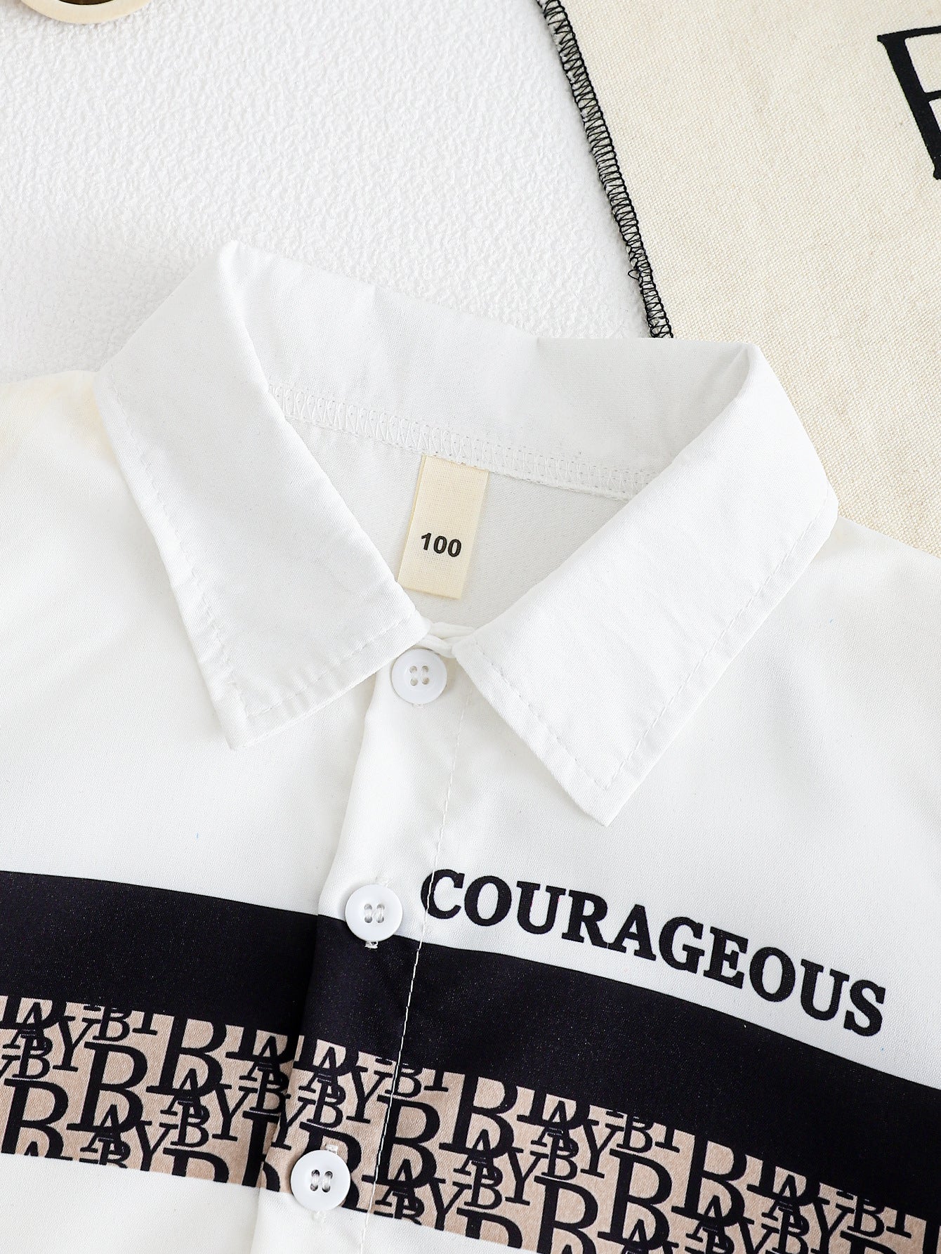 Boys' Summer New Style Collared Short-Sleeve Shirt + Letter Pattern For 4-5 Years Imported From China
