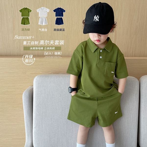 Summer Casual Short-Sleeved Shorts, Two-Piece Set for Boys 1-3 Years, Imported From China