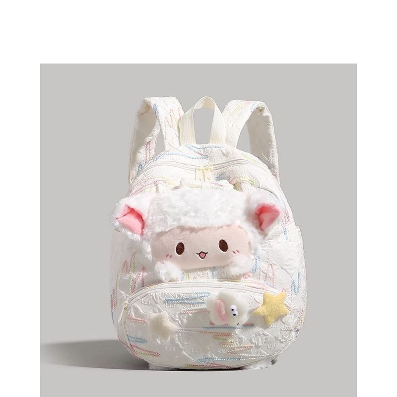 High-value Cute Lamb Backpack Winter New Female College Student Schoolbag Large Capacity Commuter Backpack