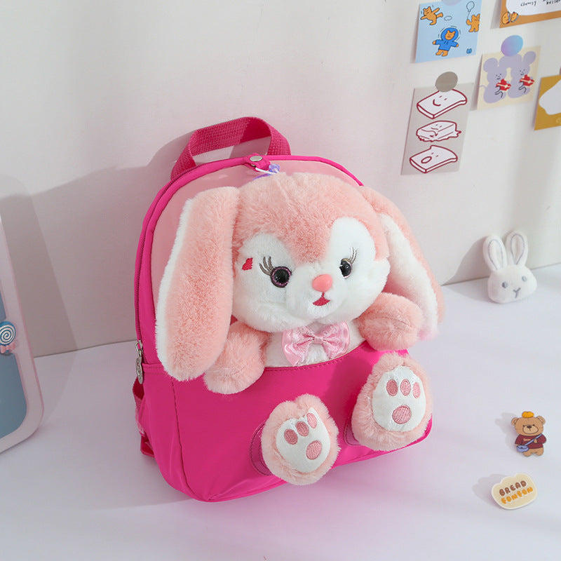 Autumn and Winter Plush Kindergarten Schoolbag Accompanying Gift Cartoon Children's Bag Doll Pendant Shoulder Student Backpack Girl
