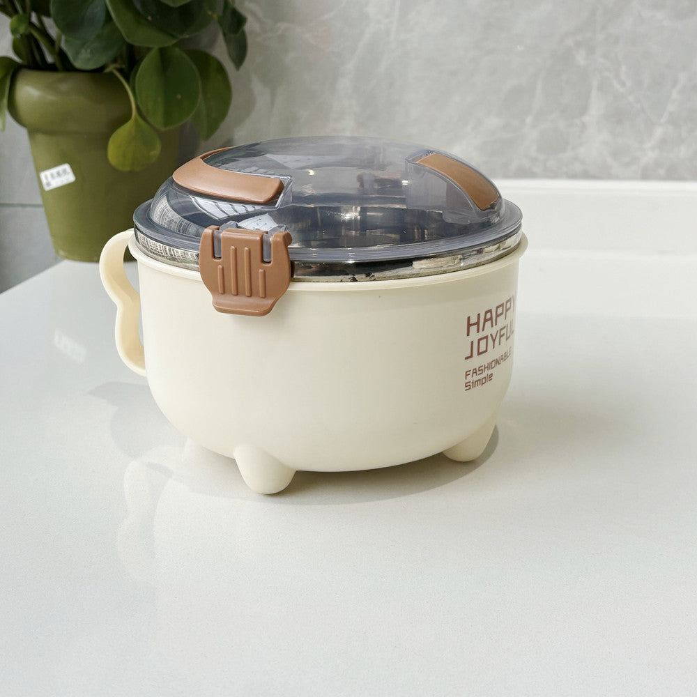 304 food grade stainless steel lunch box household rice bowl with lid soup bowl large capacity student portable instant noodle bowl imported from china