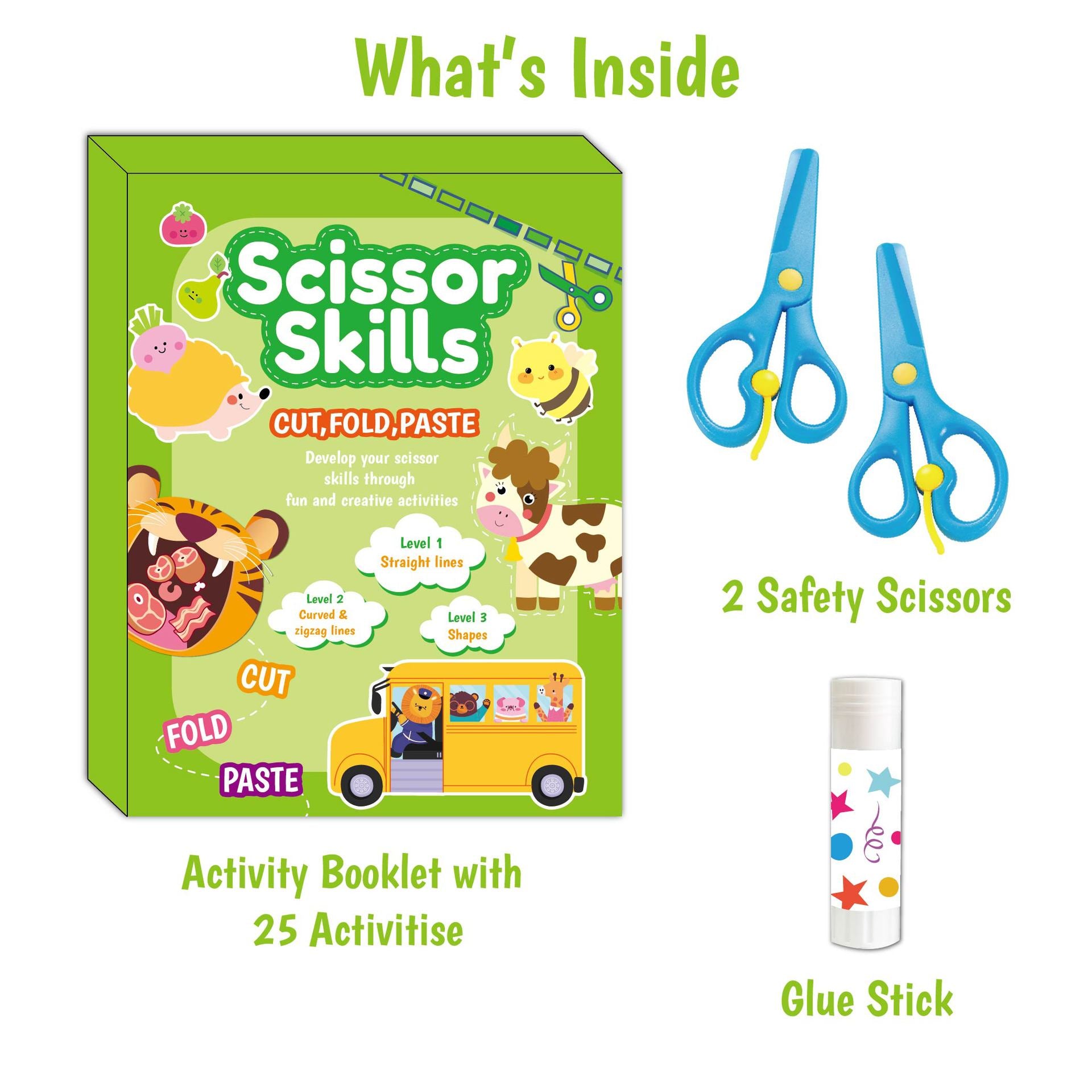 Animal-Themed Safe Paper-Cutting Set Wholesale Children's DIY Craft Paper-Cutting Material Kit Foreign Trade Supply, Imported From China