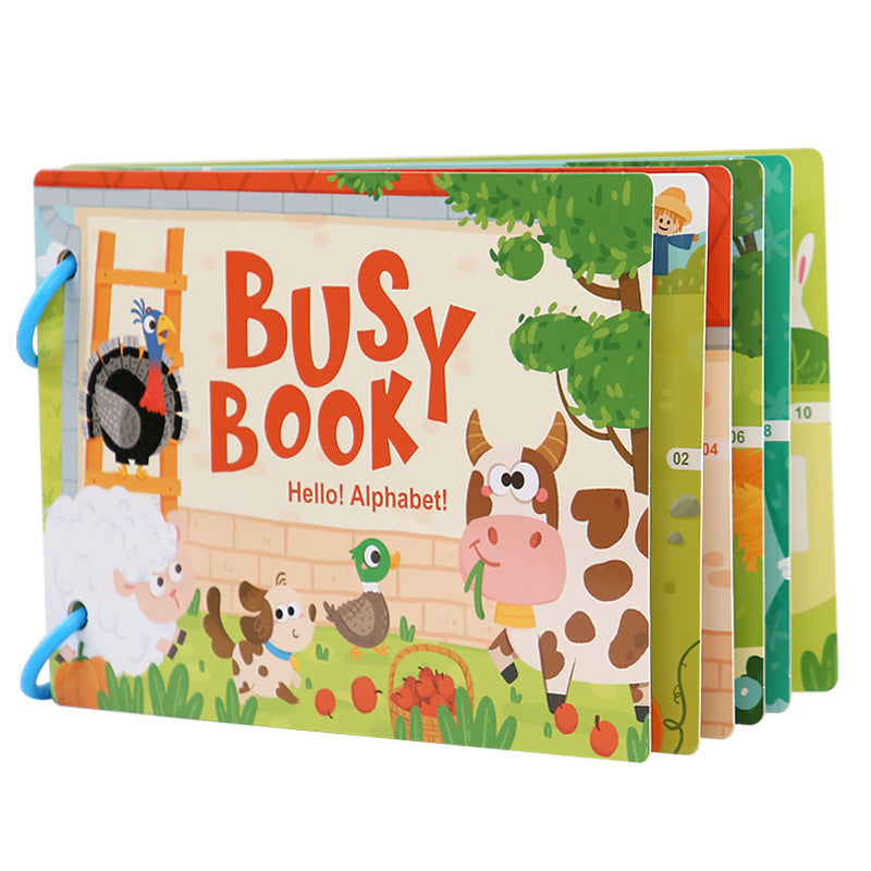 Early Education Cartoon Quiet Paste Book Children's Educational Toys Handmade Material Package Repeated Busy Book Imported From China