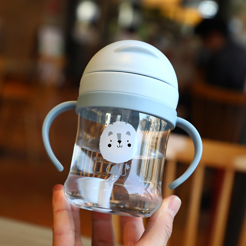 Children's Drinking Cup, Baby Anti-Choking Straw Cup, Baby Handle Water Bottle, Drop-Resistant Water Bottle, Portable Learning Drinking Cup