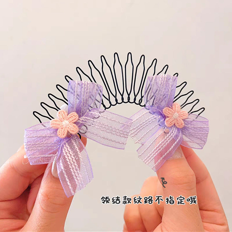 Children's hair comb, girls' bangs, purple bow color, imported from china