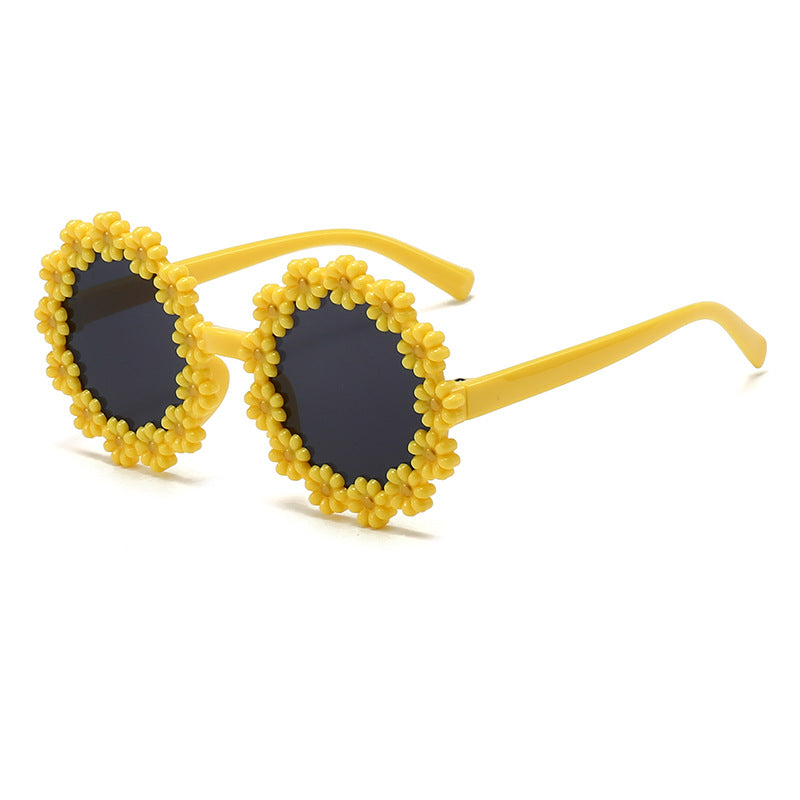 Daisy birthday party funny kids' glasses cute baby photo decoration sunglasses sun protection flower sunglasses imported from china