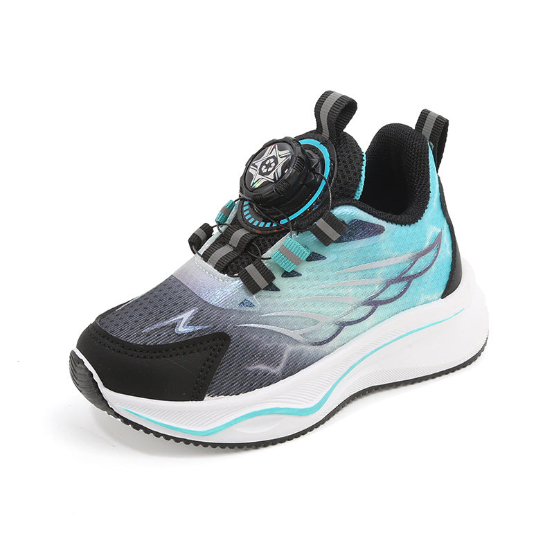 Children's sports shoes, boys' casual shoes rotating button girls' running shoes soft sole, 22 size, imported from china