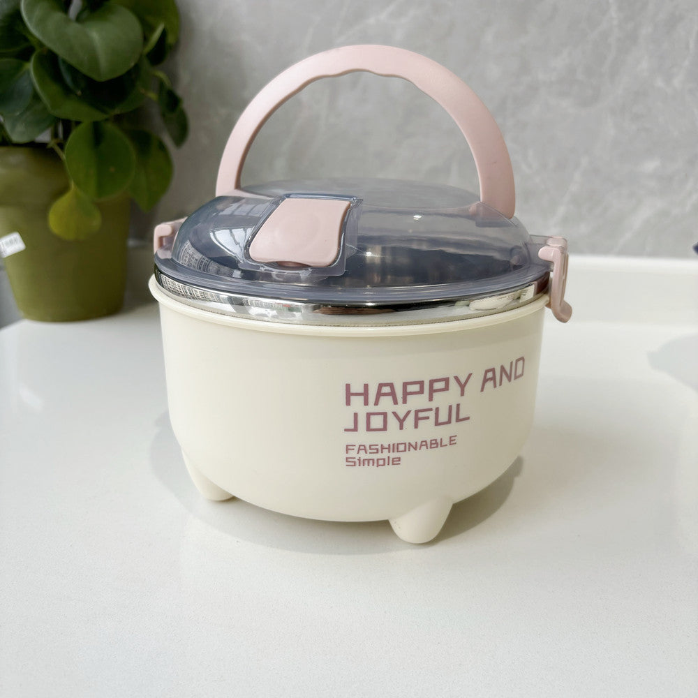 304 food grade stainless steel lunch box household rice bowl with lid soup bowl large capacity student portable instant noodle bowl imported from china