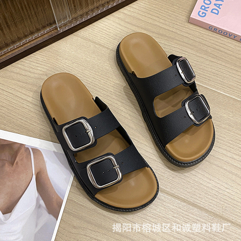 Versatile Boken Slippers Women's Roman Sandals Women's Casual Flat Bottom Non-Slip Slippers Imported From China