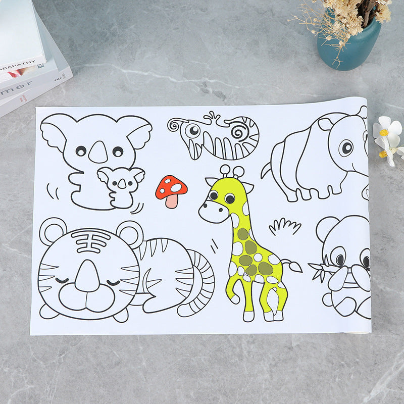 Creative Handmade Painting Large Drawing Paper Coloring Long Scroll Paper Early Education Educational Children's Thickened Doodle Scroll