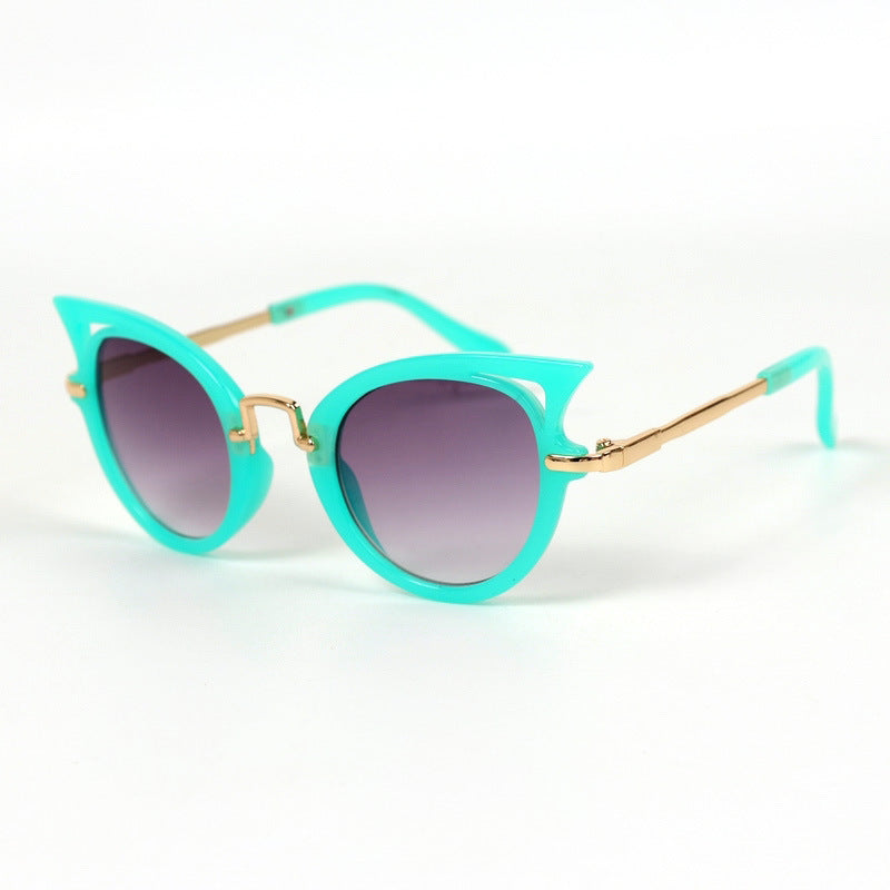 Korean Fashionable Cat-Eye Sunglasses for Boys and Girls, UV Protection, Imported From China