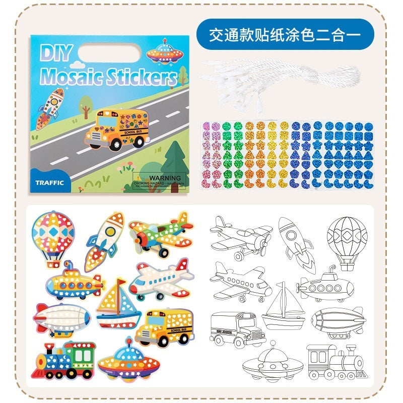 Mirror Mosaic, 4 Templates, Stickers DIY Art Set Craft Kits Imported From China