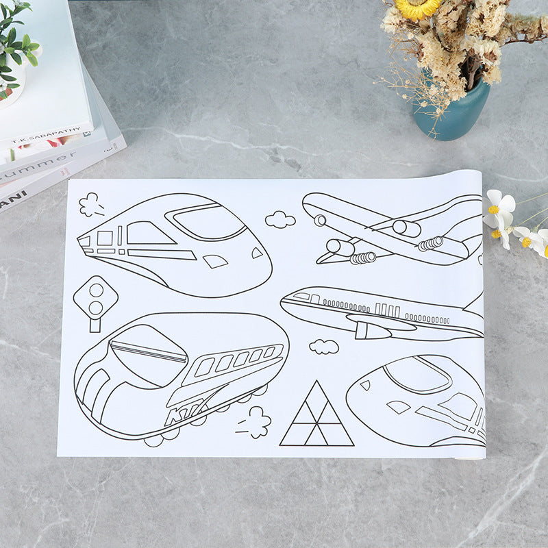 Creative Handmade Painting Large Drawing Paper Coloring Long Scroll Paper Early Education Educational Children's Thickened Doodle Scroll