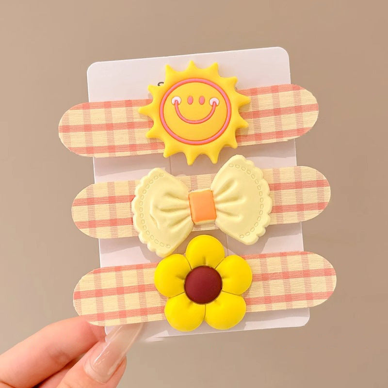 Popular children's Velcro hair clips for girls' bangs clips, back of head hair clips, accessories, yellow color, imported from china