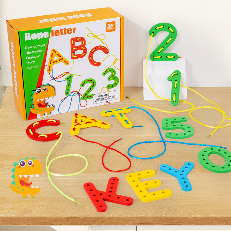 Wooden Rope-Untying Game Children's Wooden Toys Educational Early Education Board Game Logical Thinking Imported From China