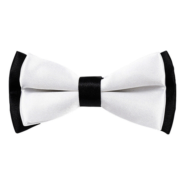 Children's bow ties, brooches, polyester suit bow ties, baby flower, white-black color, imported from china