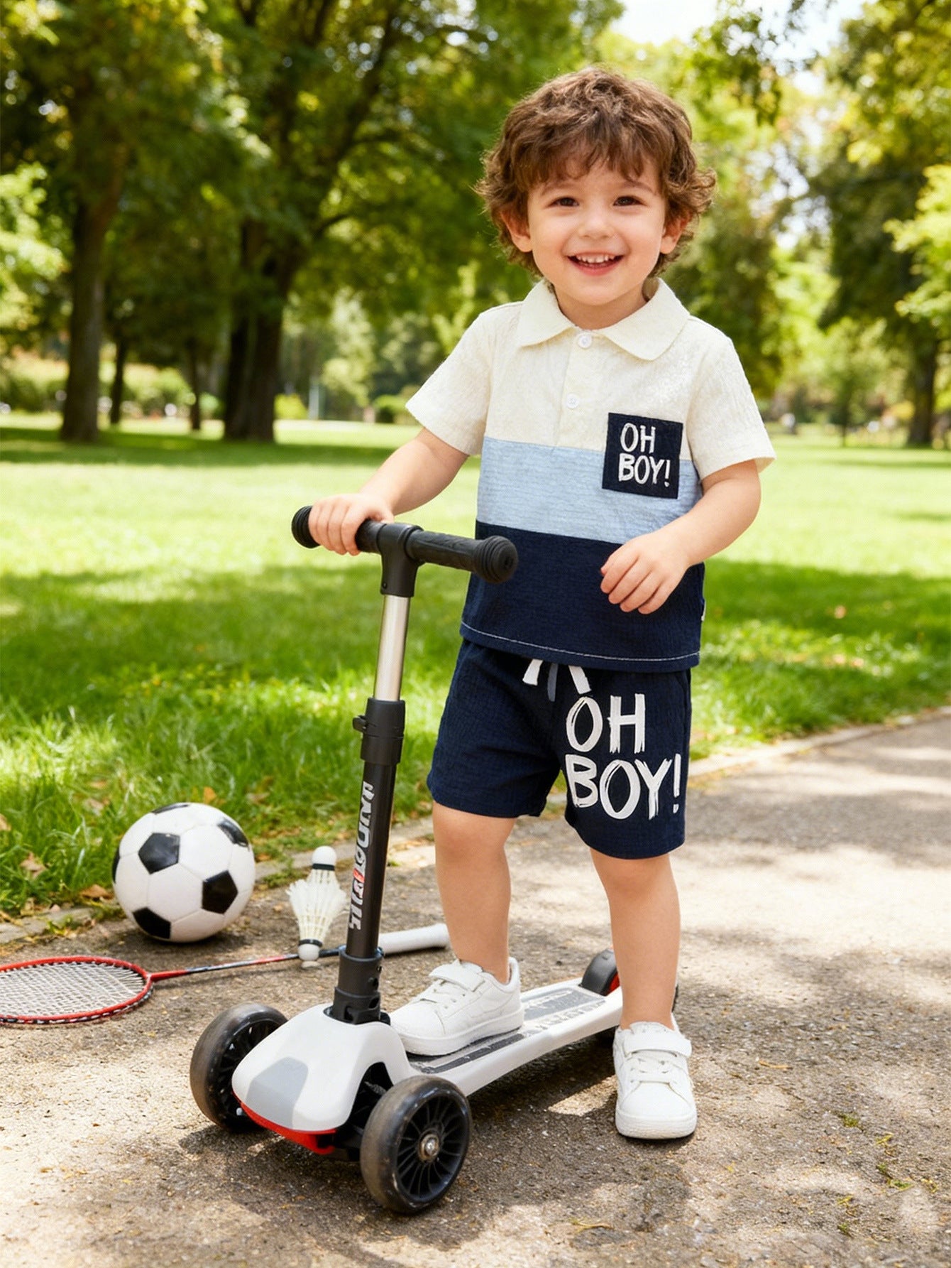 Summer Casual Short-Sleeved Shorts, Two-Piece Set for Boys 6-36 months, 3-4 Years, Imported From China
