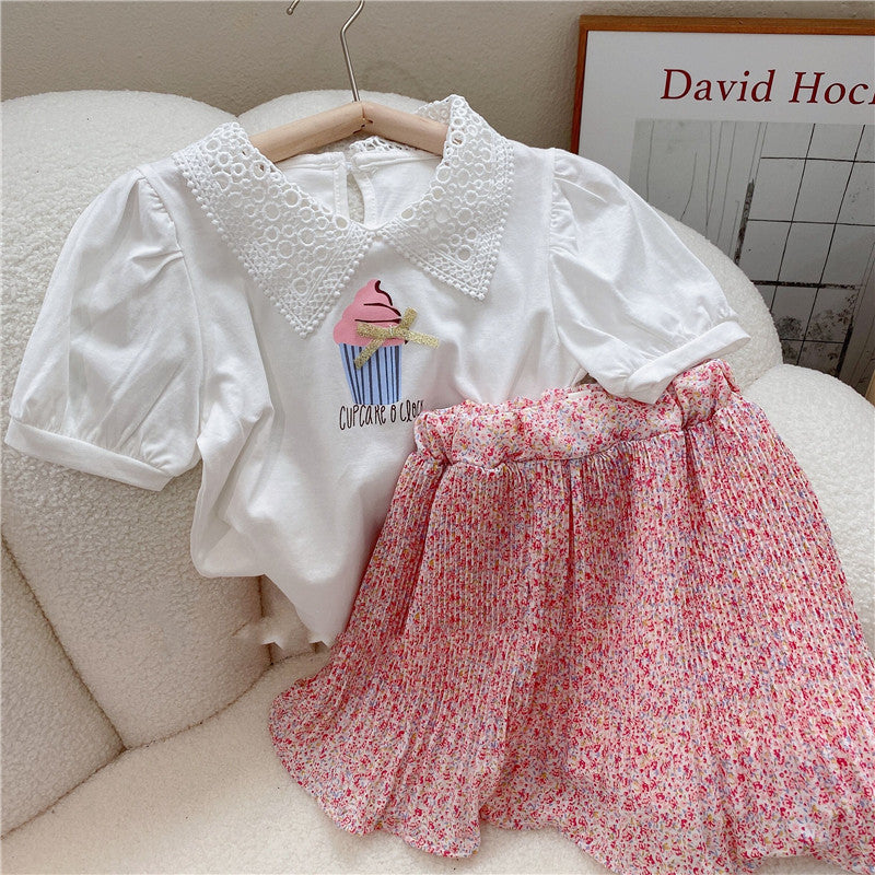Summer Girls collection tops+skirt for 3-7 years imported from china