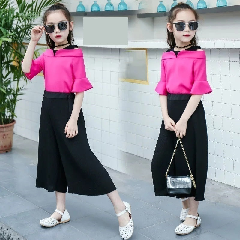Pink Tops Black Pant For 3 Year Old Girls, Imported From China