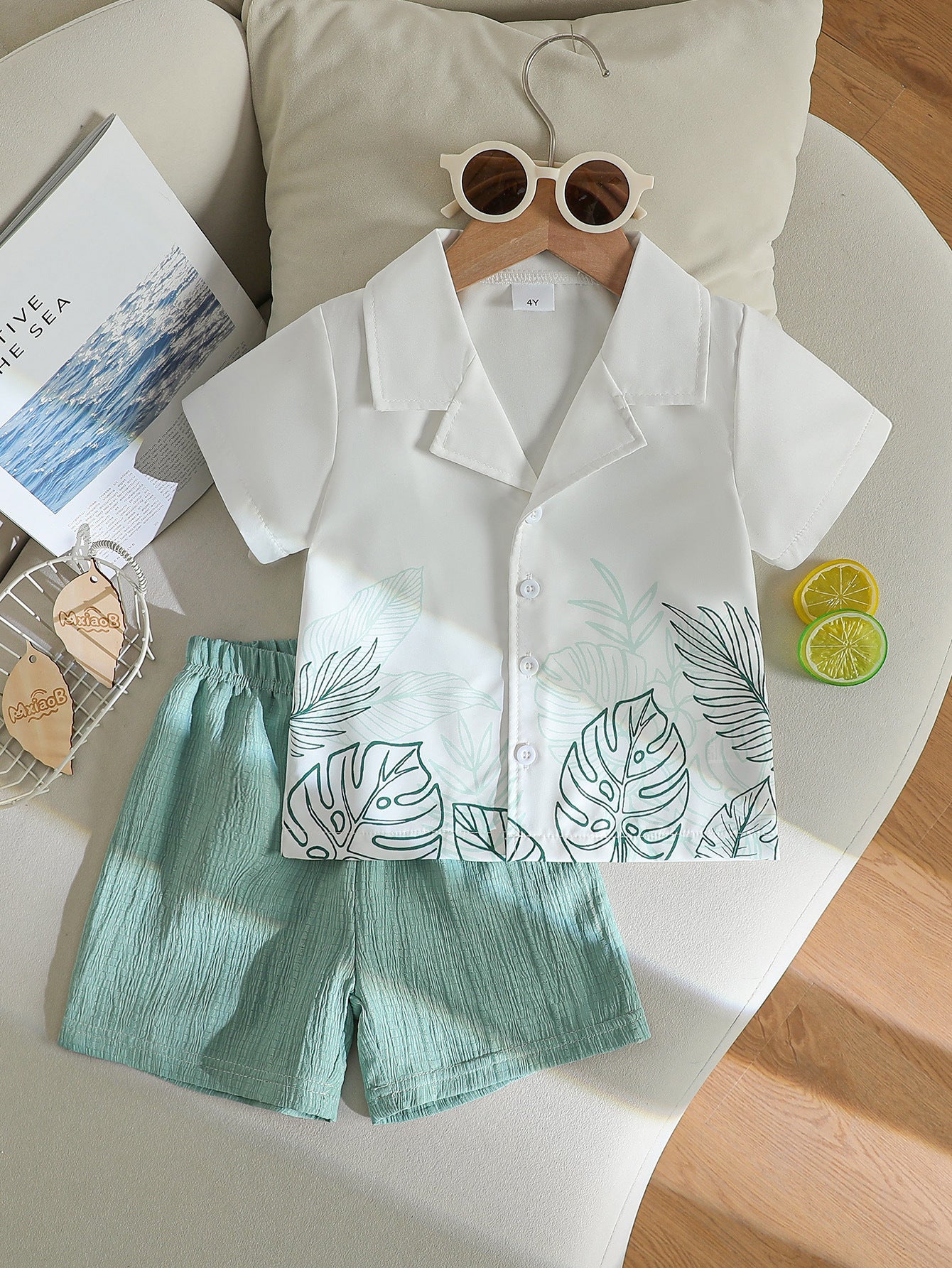 Boys' Summer Outfit Set Short-Sleeve Shorts Two-Piece Set For 2-6 Years Imported From China