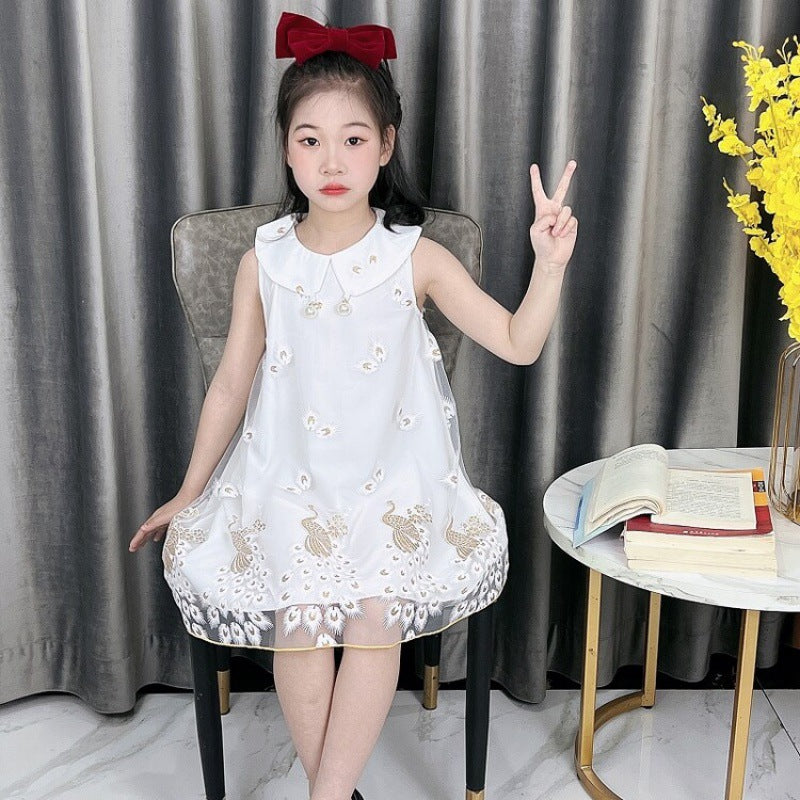 Summer Girls Dress White Color, For 6-7 Year Girls, Imported From China