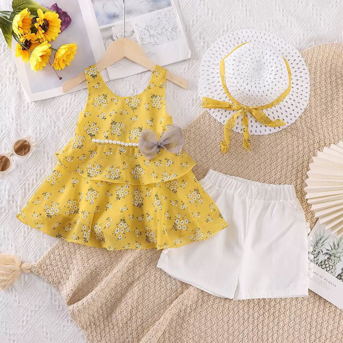 Summer Girls Dress Yellow Color, For 2-3 Year Girls, Imported From China