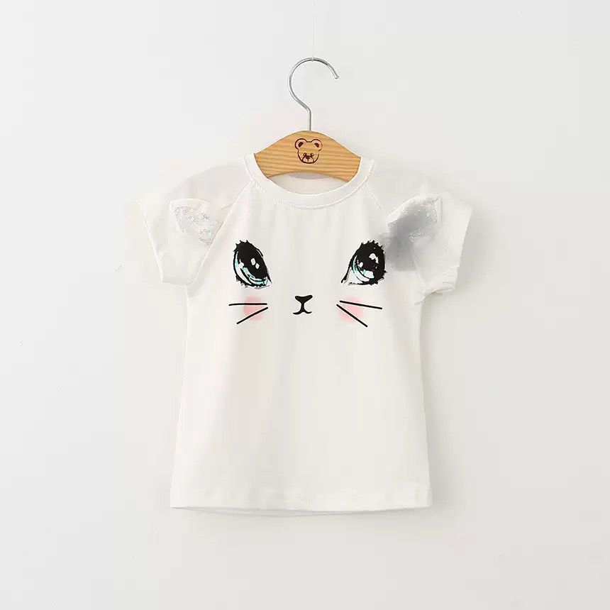 New Cross-Border Girls' Short-Sleeved Children's T-Shirt ,For 1-6 Years, Imported From China