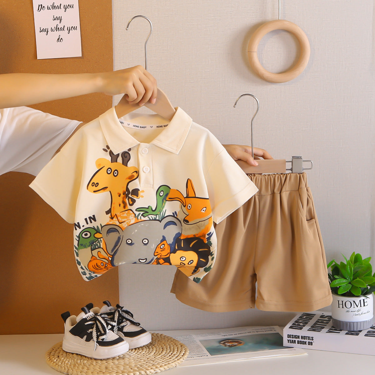 Boys' summer short-sleeved t-shirt+pant, For 1-4 Years, Imported From China