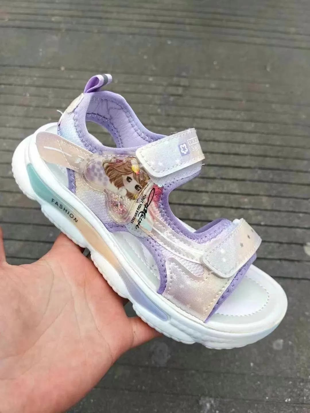 summer children's light-up kuromi princess beach shoes for girls, 30 size, imported from china