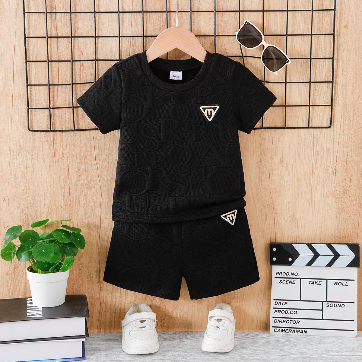 Boys' Summer Outfit Set Short-Sleeve Shorts Two-Piece Set For 5-12 Years Imported From China