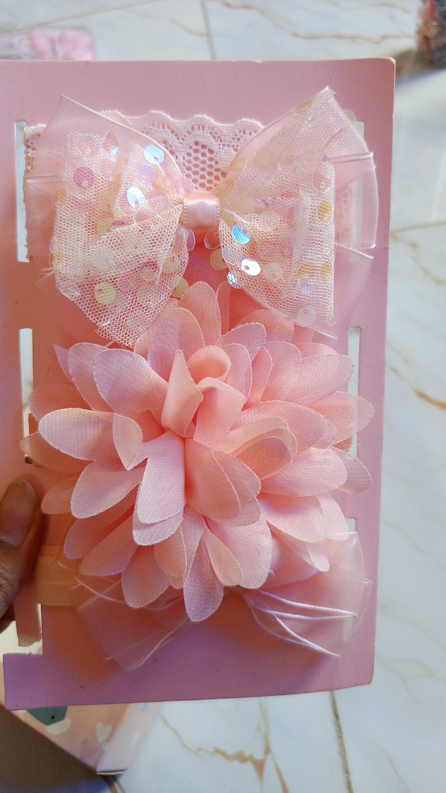 European and American style bow and flower headband, children's lace hair accessory, imported from china
