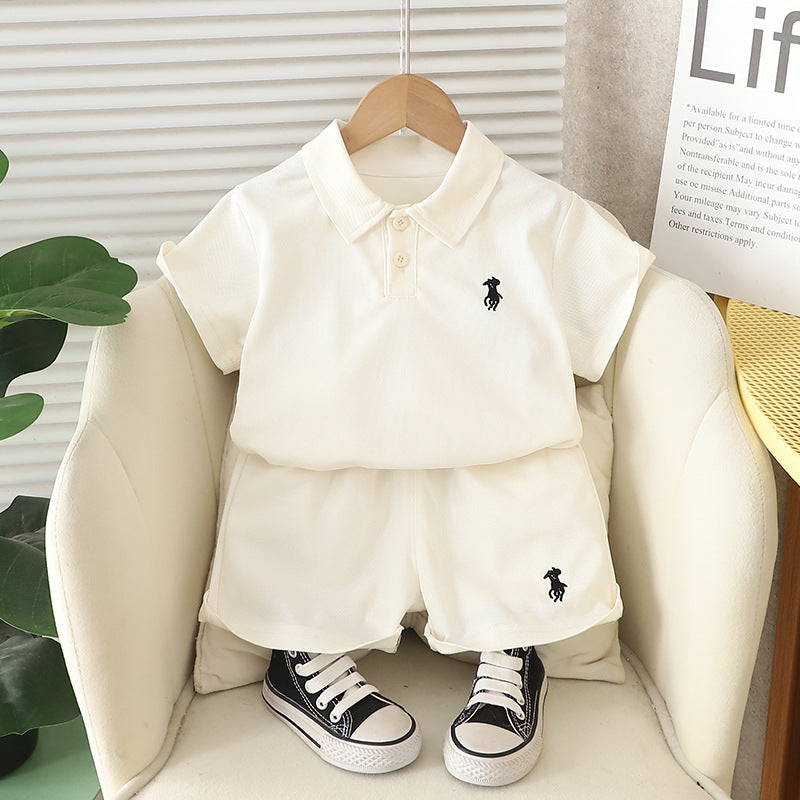 Summer Casual Short-Sleeved Shorts, Two-Piece Set for Boys 1-4 Years, Imported From China