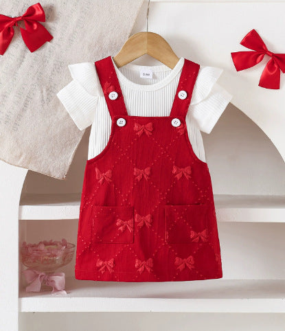 Cross-Border Foreign Trade Summer Baby Girl Ribbed Short-Sleeve, For 6-12 Months, Imported From China
