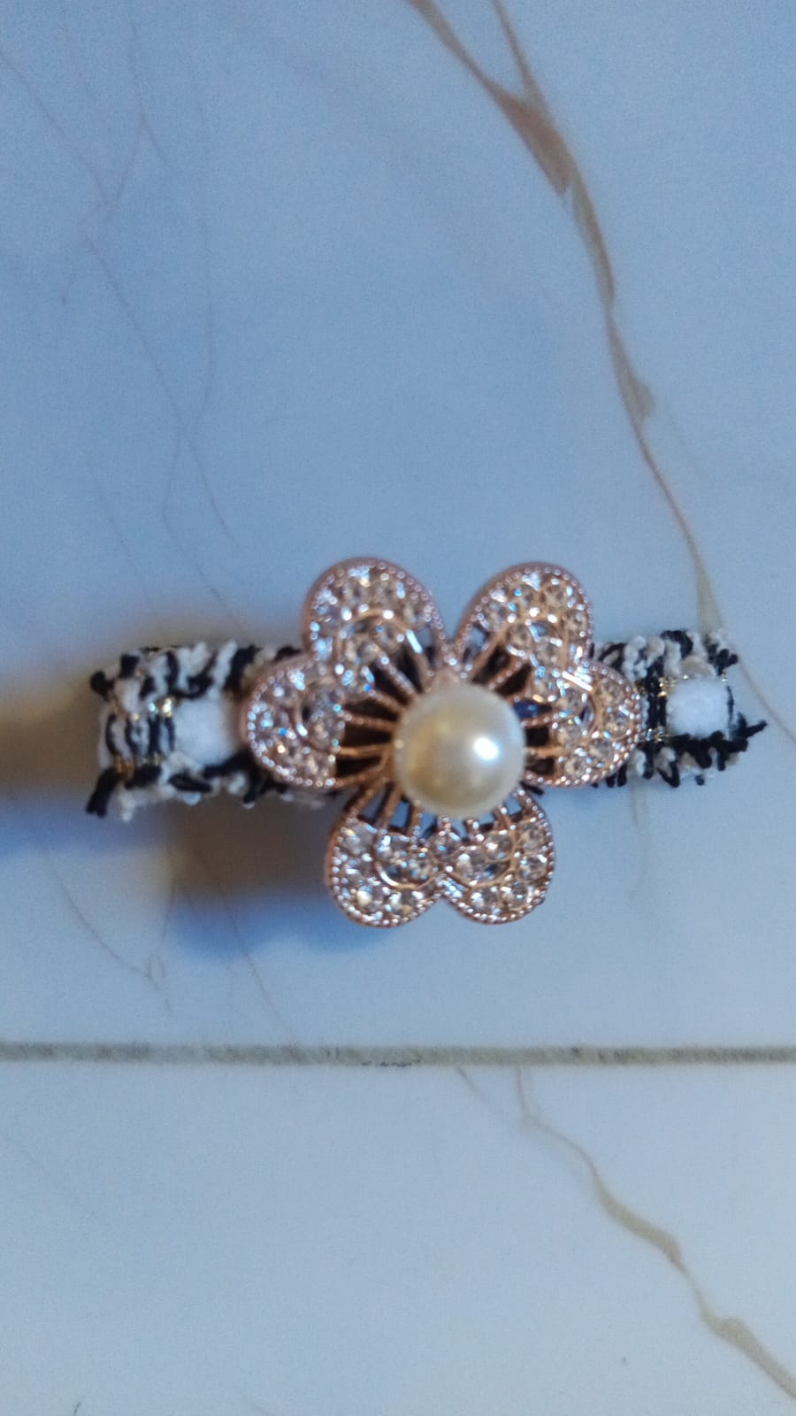 High-end rhinestone flower hair tie, elegant low ponytail bun hair, imported from china