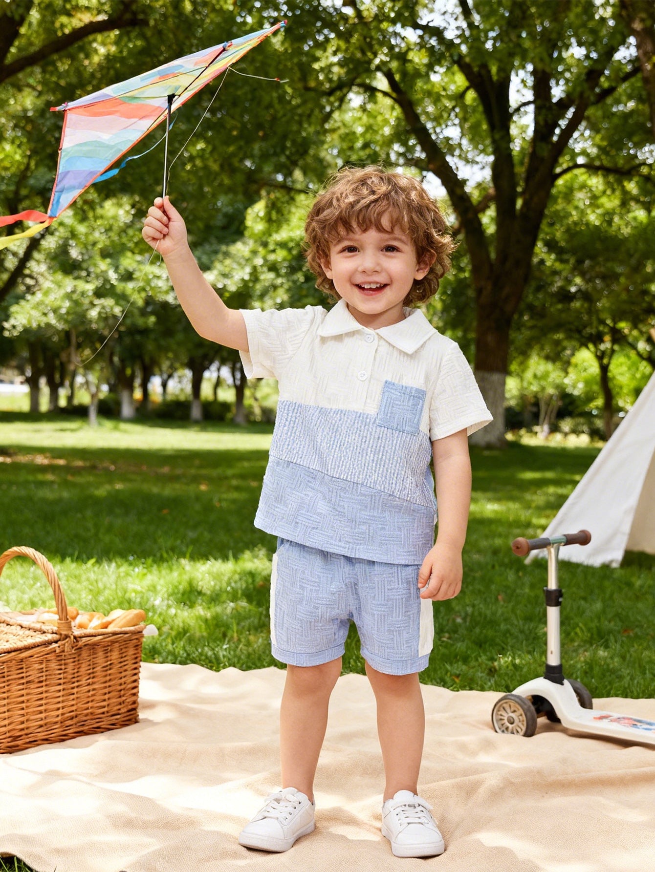 Summer Casual Short-Sleeved Shorts, Two-Piece Set for Boys 6-36 months, 3-4 Years, Imported From China